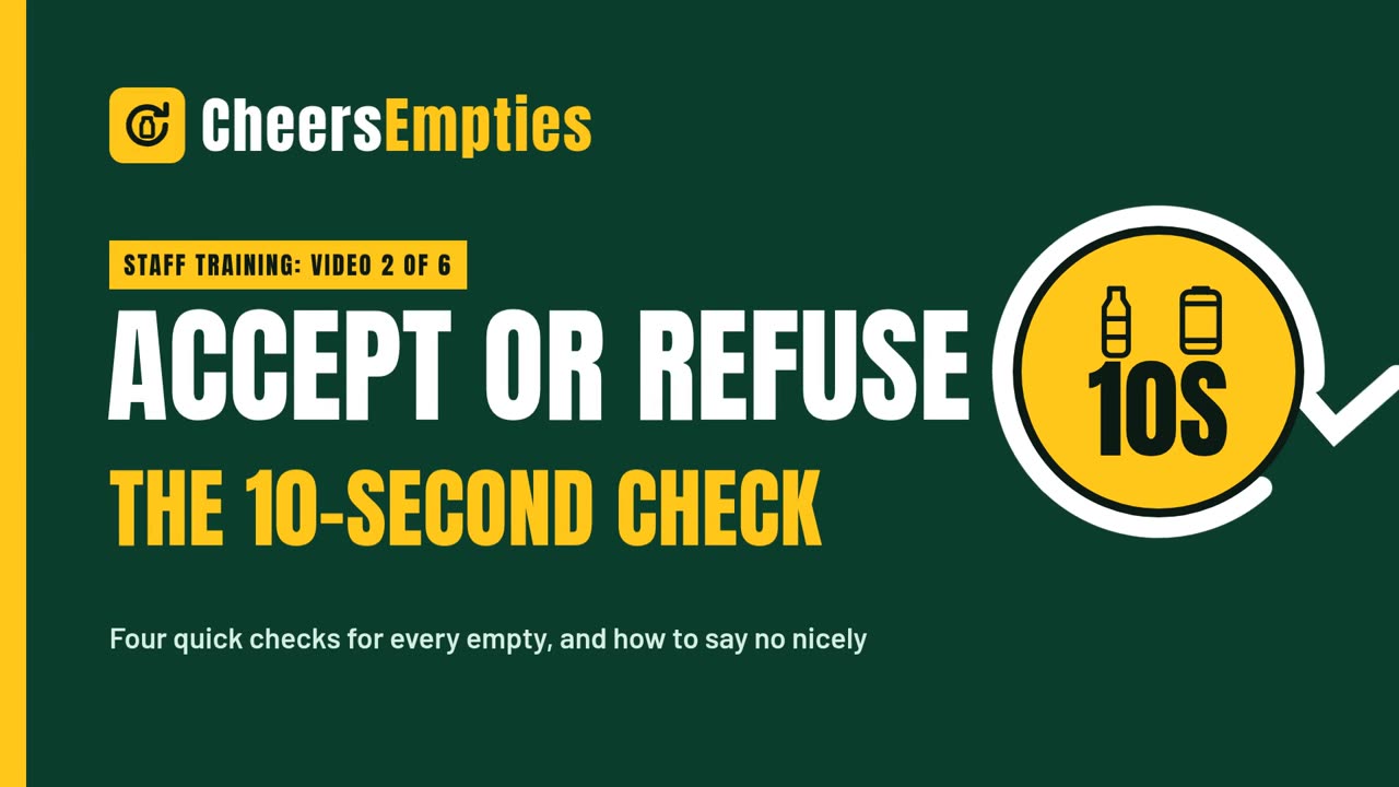 Title card of staff training video 2: Accept or refuse, the 10-second check
